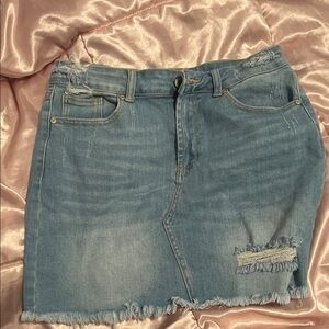 High Low Denim Skirt